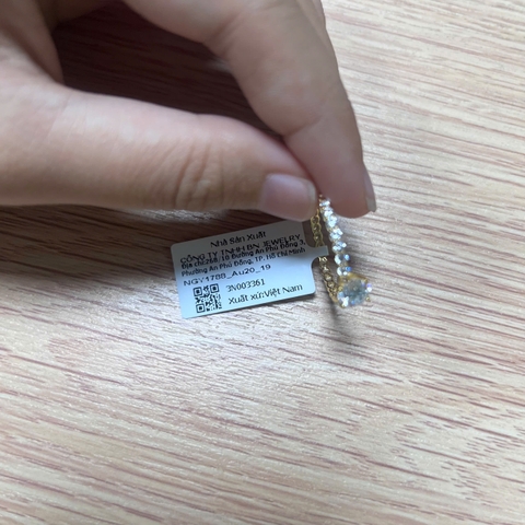 Nhẫn 20% vàng 24K Solitaire đai Eternity BN JEWELRY | đá 5.5 ly - NGY1788_Au20 (Công chế tác hoàn thiện)~0.18 chỉ