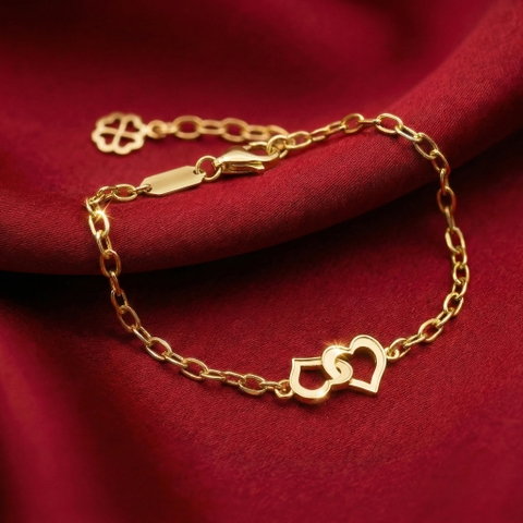 Lắc tay paperclip Twinlink Heart BN JEWELRY - LTY1838_E