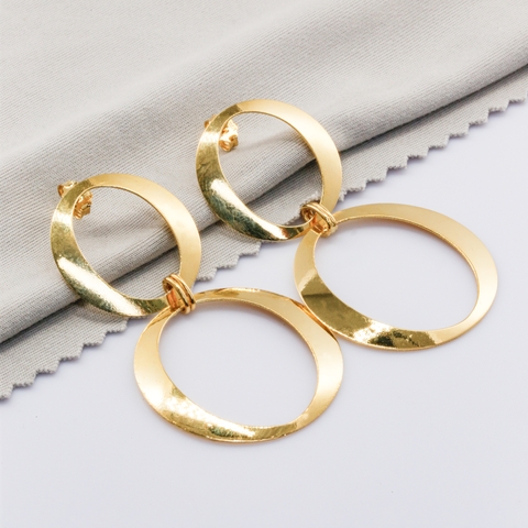 Bông tai Gold Filled 14K 1/20 thiết kế Hoop dĩa tròn BN JEWELRY - BDY2424_E