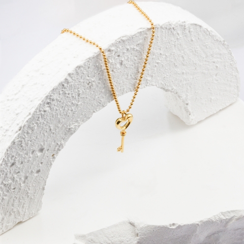 Bộ dây chuyền Gold Filled 14K 1/20 dây bi thiết kế mặt chìa khóa BN JEWELRY - DKY2687_E