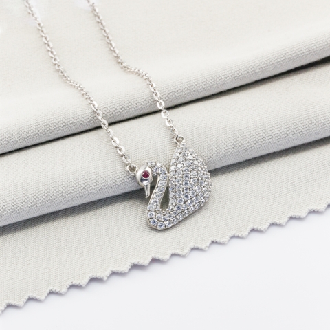 Dây chuyền Bạch kim Platinum 10% thiên nga Swarovski đính đá BN JEWELRY - DKY832_K_PT