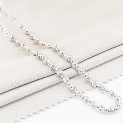 Dây chuyền Bạch kim Platinum 10% thiết kế bi châu phối BN JEWELRY | bản 2.5 ly 4.0 ly - DKYCHAU2.5_4_PT