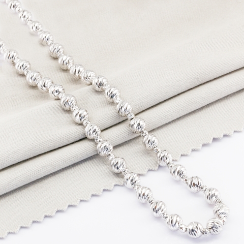 Dây chuyền Bạch kim Platinum 10% thiết kế bi châu phối BN JEWELRY | bản 2.5 ly 5.0 ly - DKYCHAU2.5_5_PT