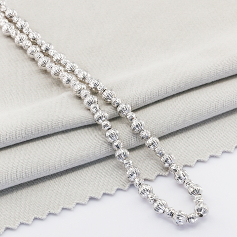 Dây chuyền Bạch kim Platinum 10% bi châu phối BN JEWELRY | bản 3 ly 4.0 ly - DKYCHAU3_4_PT