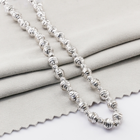 Dây chuyền Bạch kim Platinum 10% bi châu phối BN JEWELRY | bản 3.0 ly 5.0 ly - DKYCHAU3_5_PT