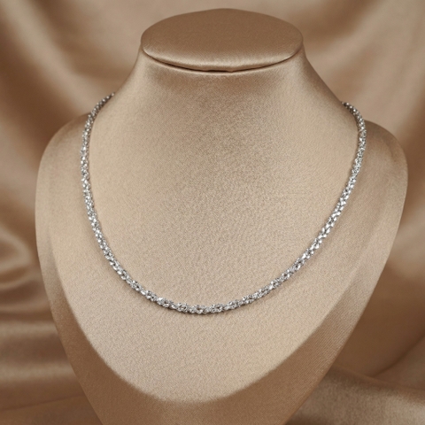 Dây chuyền Platinum thiết kế xoắn bông mai BN JEWELRY | DKY2163