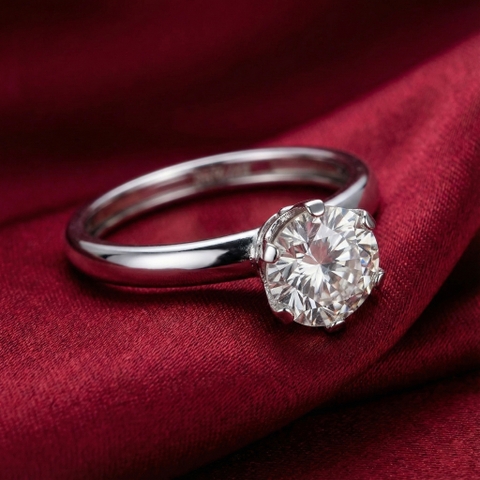 Nhẫn GF 14K Solitaire classic đính đá moissanite BN JEWELRY | đá 6.0 ly