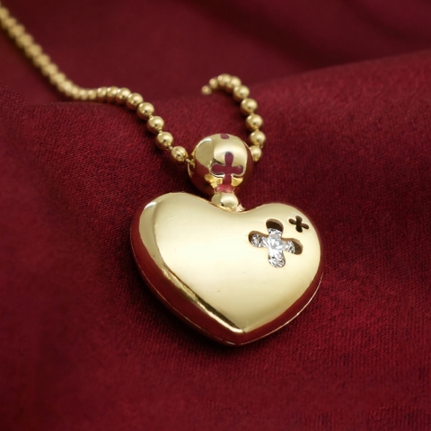 Dây chuyền Gold Filled 14K 1/20 mặt trái tim đính đá BN JEWELRY | đá 3.0 ly - DKY2673_E