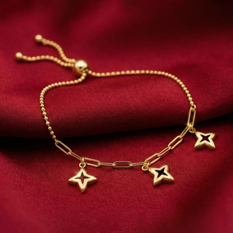 Lắc tay dây rút mắt paperclip ngôi sao Polaris Omni BN JEWELRY | 3 charm