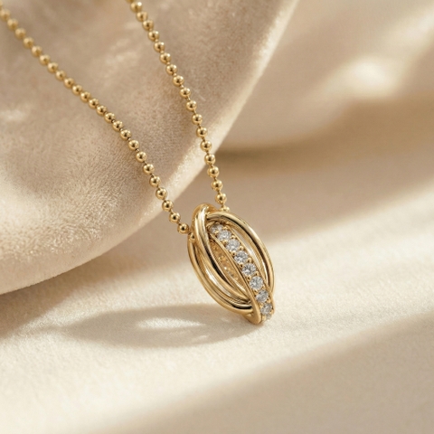 Dây chuyền GF 14K thiết kế The Shell đính đá BN JEWELRY _ DKY2680_E