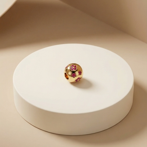 Mặt dây chuyền GF 14K thiết kế charm bi hoa 5 cánh mini BN JEWELRY | PK485_E