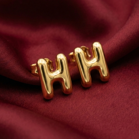 Bông tai chữ H thương hiệu BN JEWELRY