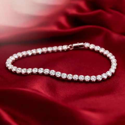 Lắc tay Tennis mắt đá moissanite BN Jewelry