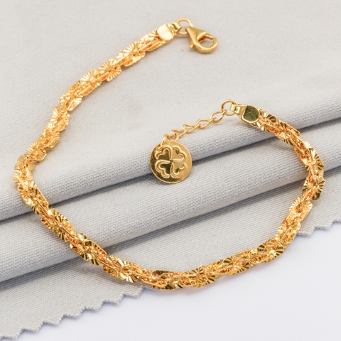 Lắc tay Bạch kim Platinum 7% dây xoắn Twist màu vàng BN JEWELRY - LTY1451_PT_V