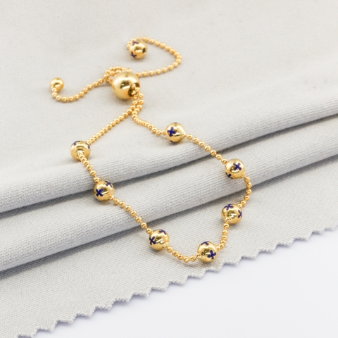 Lắc tay Gold Filled 14K 1/20 dây bi rút charm bi họa tiết cánh hoa mẫu đơn BN JEWELRY - LTY1866_E