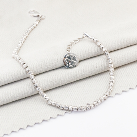 Lắc tay Bạch kim Platinum 10% bi châu BN JEWELRY | bản 2.5 ly - LTYCHAU2.5_PT