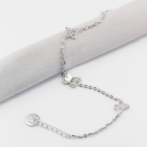 Lắc tay Bạch kim Platinum thiết kế bươm bướm Papillon đính đá &nbsp;BN JEWELRY - LTY1721_PT