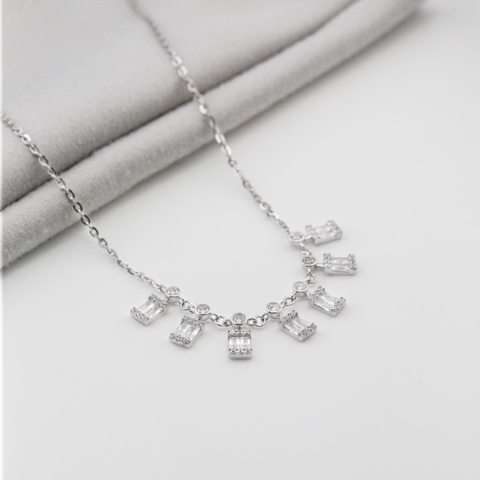Dây chuyền Bạch kim Platinum đính dải đá Baguette BN JEWELRY - DKY2620_PT