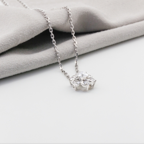 Dây chuyền Bạch kim Platinum 10% hoa tuyết 6 cánh đính đá BN JEWELRY | đá 4.0 ly - DKY2443_PT