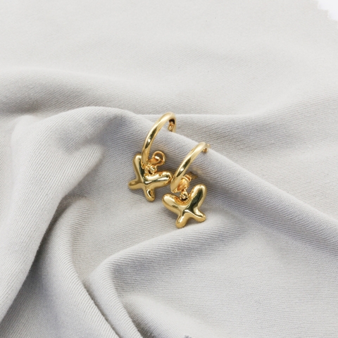 Bông tai Gold Filled 14K 1/20 khoen tròn cánh bướm BN JEWELRY - BTY2393_E