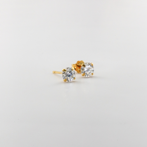Bông tai Gold Filled 14K 1/20 Solitaire nụ đá moissanite BN JEWELRY | bản 5.0 ly - BDY2408_E
