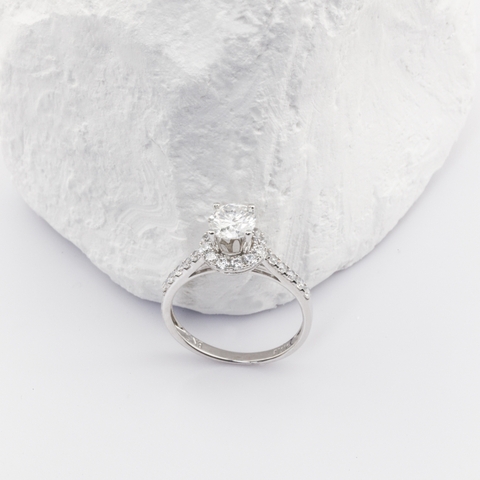 Nhẫn Bạch kim Platinum 10% thiết kế The Eternal Halo BN JEWELRY | đá 6.0 ly - NGY1576_PT