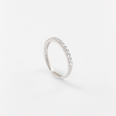 Nhẫn Bạch kim Platinum 10% thiết kế Half Eternity đính đá thanh mảnh BN JEWELRY - NGY1790_PT