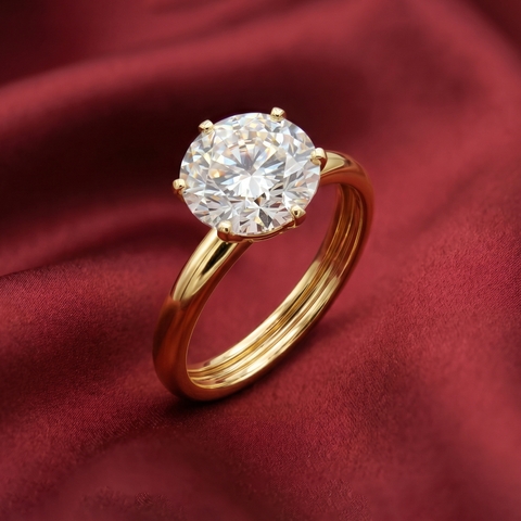 Nhẫn GF 14K Solitaire classic đính đá moissanite BN JEWELRY | đá 8.0 ly - NGY1831_E