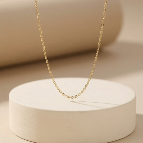 Dây chuyền Platinum mắt khế dainty chain BN JEWELRY | bản 4 zem - FK40L_PT