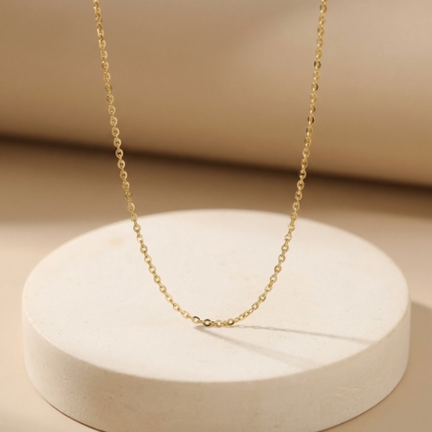 Dây chuyền Platinum mắt khế dainty chain BN JEWELRY | bản 5 zem - FK50L_PT