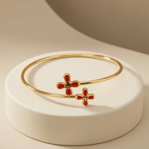 Vòng tay GF 14K thiết kế xoắn vòng Flora Duo BN JEWELRY