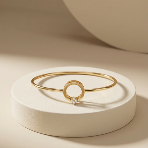 Vòng tay GF 14K thiết kế Hoa tuyết đính đá moissanite BN JEWELRY