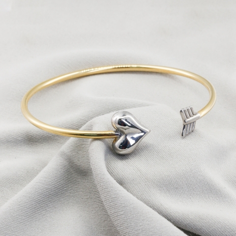 Vòng tay Gold Filled 14K 1/20 &nbsp;dáng hở Cupid phối màu BN JEWELRY - VKY1876_EPT