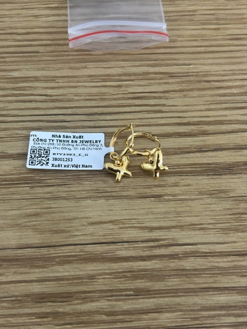 Bông tai Gold Filled 14K 1/20 khoen tròn cánh bướm BN JEWELRY - BTY2393_E