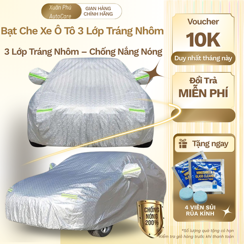 Bạt phủ toàn xe chất liệu bạt nhôm 3 lớp