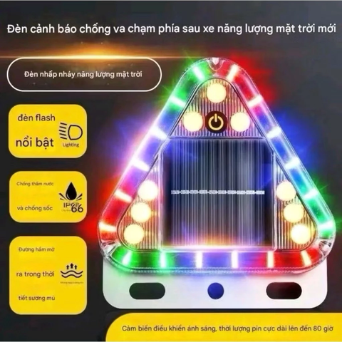 Đèn led cảnh báo nguy hiểm - tam giác hút từ tính 12cm