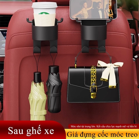 Giá Đỡ Cốc Nước Gắn Ghế Ngồi 0to Bằng ABS Có Móc Treo Đồ Và Giá Đỡ Treo Sau Xe Tiện Dụng- hàng đẹp