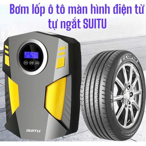 Bơm lốp ô tô SUITU có đèn chiếu cực sáng
