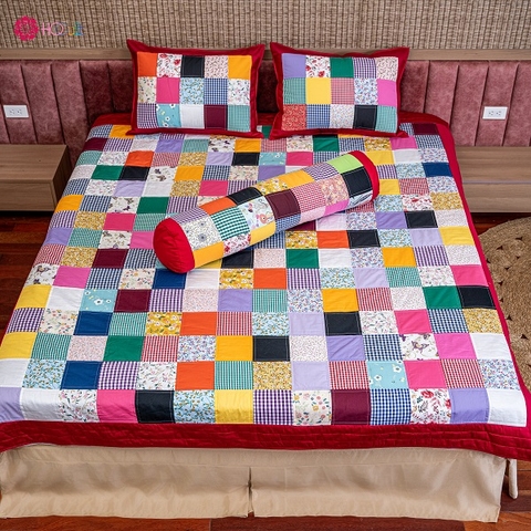 Red Bordered Plaid Blanket