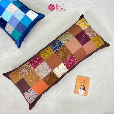 GỐI ĐÔI GHÉP VUÔNG TONE NÂU