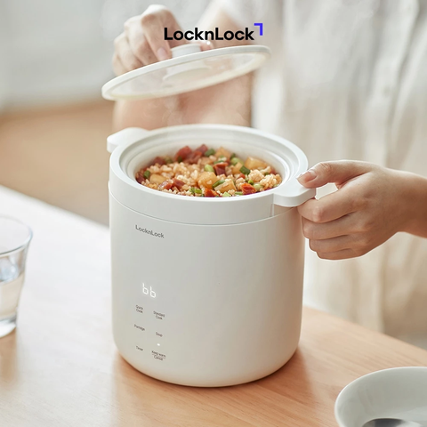 EJR314IVY - Nồi cơm điện mini LocknLock Mini rice cooker 220V, 50Hz, 300W, 0.6L - Màu ngà