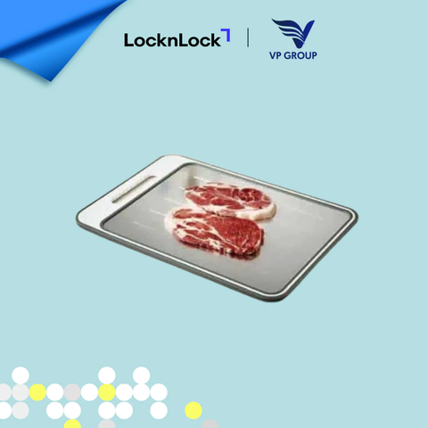 CSC411 - Thớt hai mặt nhôm và nhựa Lock&Lock, 377x257x10mm - màu trắng