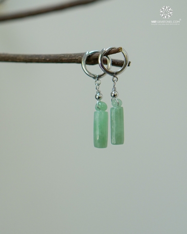 Bông Tai Trụ Ngọc Cẩm Thạch - Jadeite