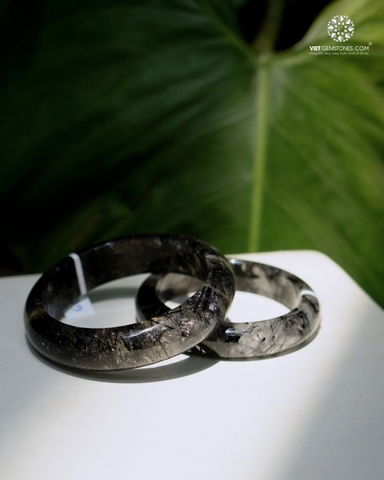 Vòng Nguyên Khối Thạch Anh Tóc Đen