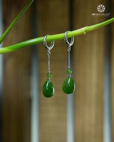 Bông Tai Ngọc Bích Giọt Nước