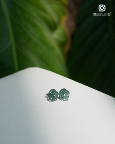 Bông Tai Hoa Lam Ngọc