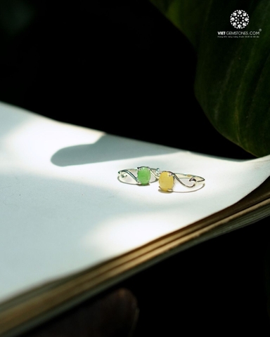 Nhẫn Bạc Jadeite Cẩm Thạch