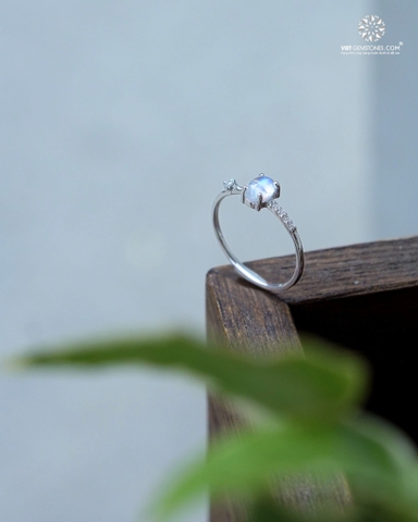 Nhẫn Bạc Đá Mặt Trăng - Moonstone 03