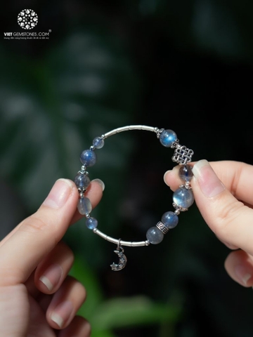 Lắc Tay Hắc Nguyệt Quang Charm Bạc 02