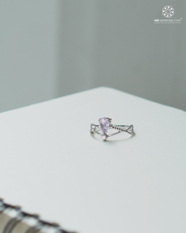 Nhẫn Bạc Đá Spinel - Bạc 950 Phủ Bạch Kim